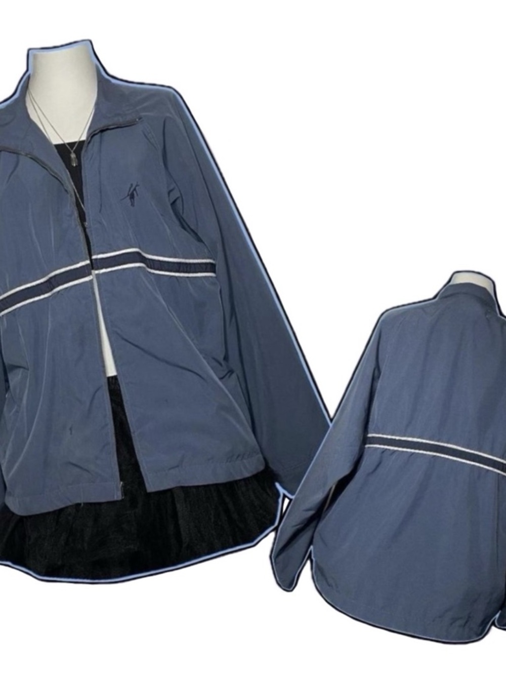 Toes on the Nose Blue Zip-Up Windbreaker